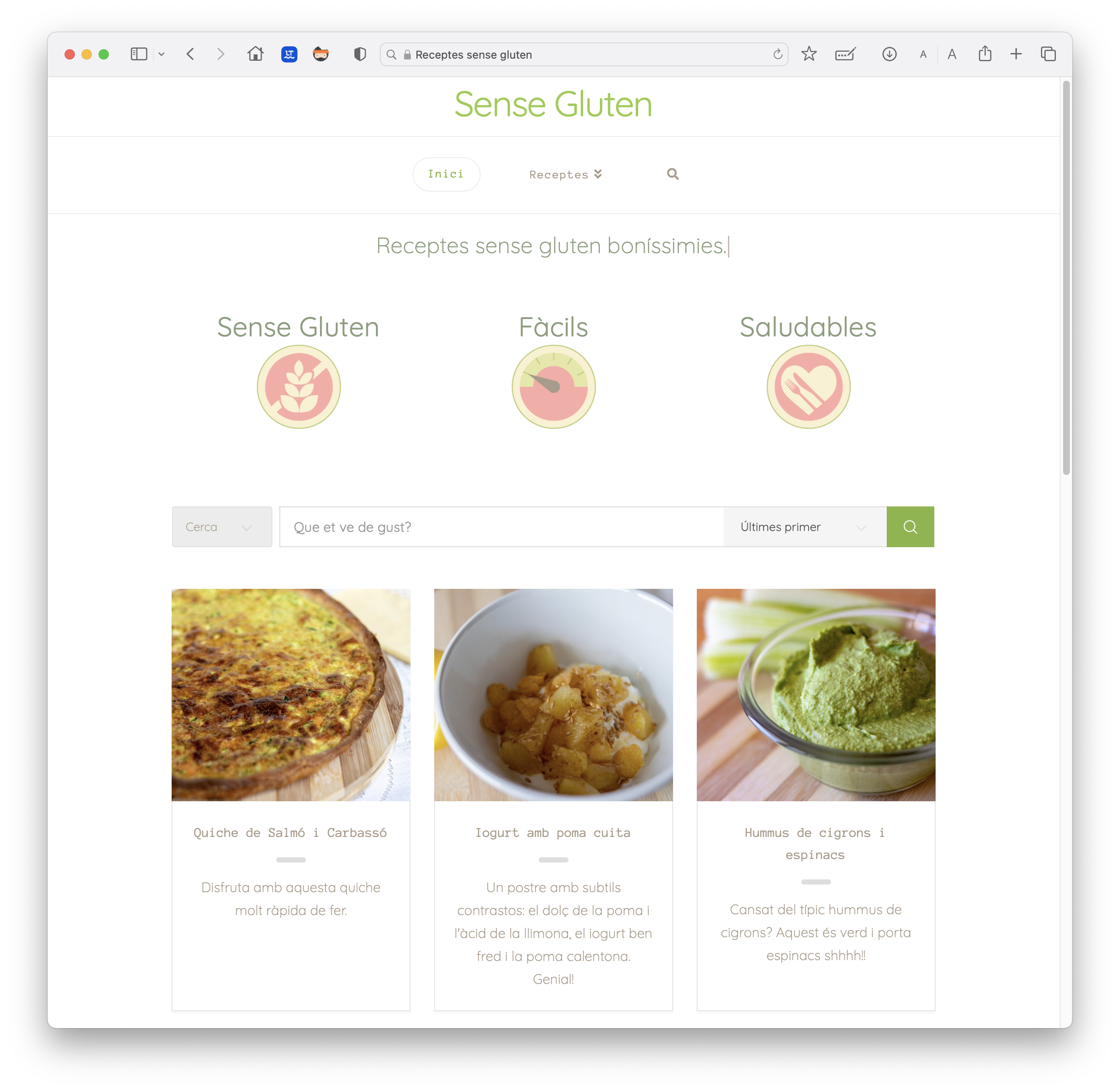 Web de receptes sense gluten